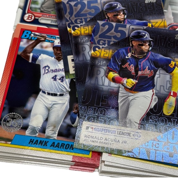 Atlanta Braves Baseball Cards 300+ Lot Topps 2025 Chrome Acuna Aaron Jones Soler - Picture 3 of 9